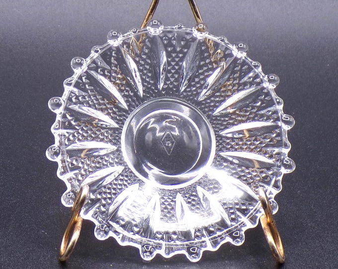 Vintage Glass Individual Marmalade Plate, A H Heisey and Company, #1535, ca 1940s