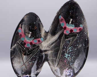 Vintage MCM Marc Bellaire Pottery Candy Dish: California Art, Mardi Gras Decor