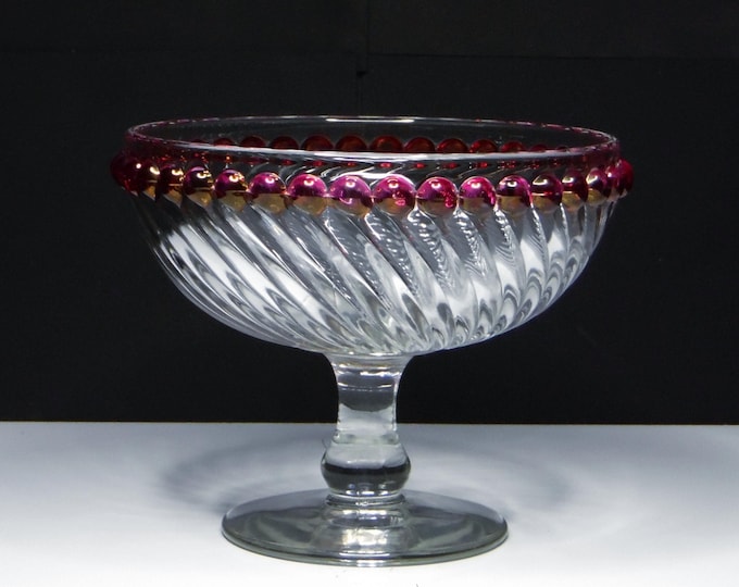Elegant Era Glass, Compote/Candy Dish, Westmoreland Glass Company, Swirl and Ball, 1940