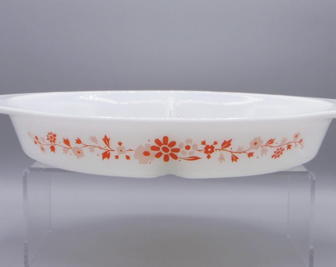 Vintage Kitchenware/Cookware, Divided Casserole, Pyrex, Floral, 1965