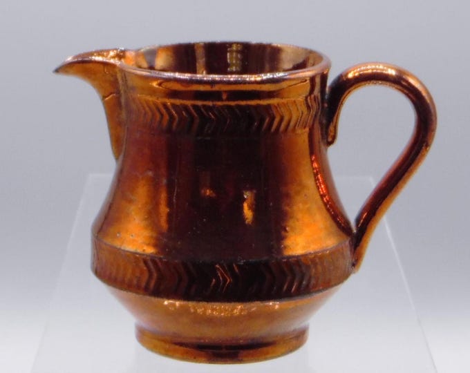 Pottery Creamer, Individual, unknown English maker, Copper Luster, 1850s - 1870s