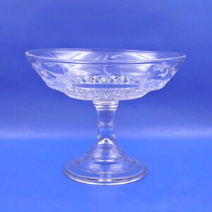 EAPG Bryce Higbee Alaric Compote: Fern Floral Etch, 1880s