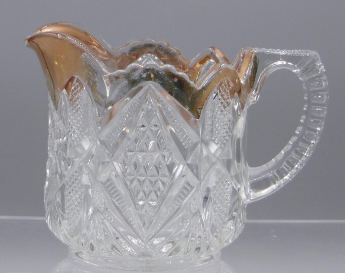 Early American Pressed Glass Creamer, United States Glass Company, USG #15048; Pennsylvania (OMN) aka Balder; Kamoni; 1897