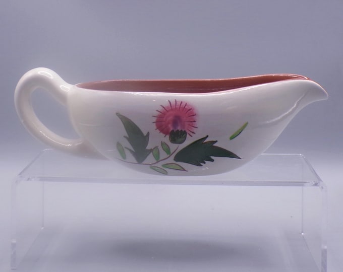Vintage Pottery Gravy Boat, Stangl Pottery, Trenton NJ, Thistle, 1951 -1978