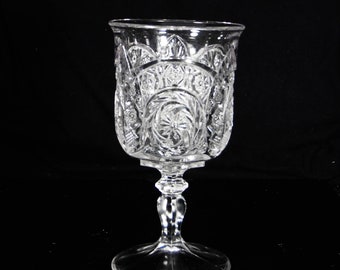 Early American Pressed Glass Water Goblet, United States Glass Company, U S Glass #15136; Rambler (OMN) c 1915