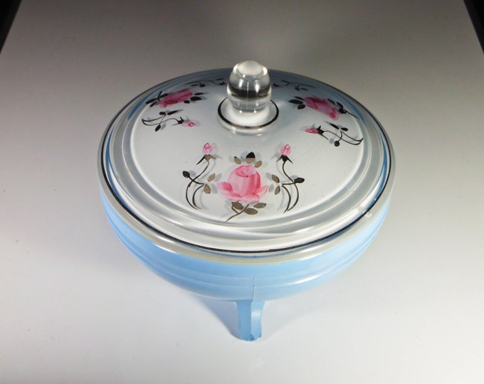 Vintage Glass Candy Box; Indiana Glass Company; Indiana #604; ca 1930s/40s