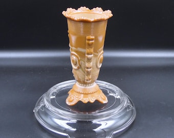 EAPG Vase by National Glass Company; Dewey (OMN) aka Flower Flange; #425; Chocolate; 1899