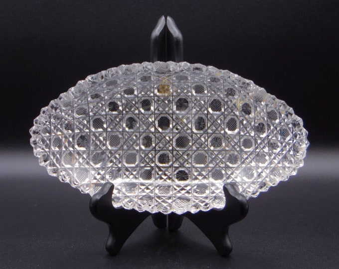 American Brilliant Period Cut Glass Olive/Pickle/Relish Dish, Multiple Makers, Harvard ca 1900 - 1910