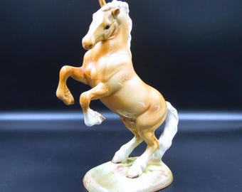 Porcelain Figure, Beswick Pottery, England, Welsh Cob (Rearing) Palomino #1014, 1961
