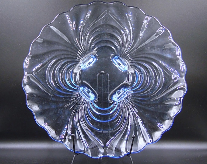Elegant Era Glass Cabaret Plate (Large), Cambridge Glass Co, Caprice, Moonlight, 1936-1953