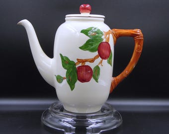 Vintage Pottery Coffee Pot, Franciscan Ware, Apple, 1953-1958