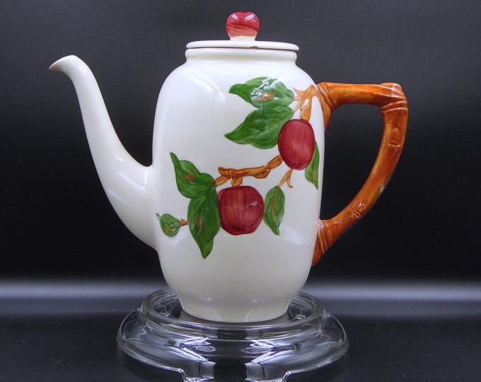 Vintage Pottery Coffee Pot, Franciscan Ware, Apple, 1953-1958