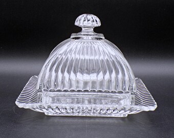 EAPG Butter Dish: US Glass Rib Pattern, 1899