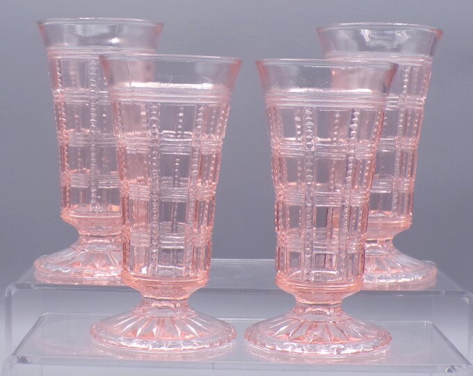 Vintage Glass Parfait Glass, Imperial Glass Company, Imperial #710 aka Beaded Block, 1920s/30s