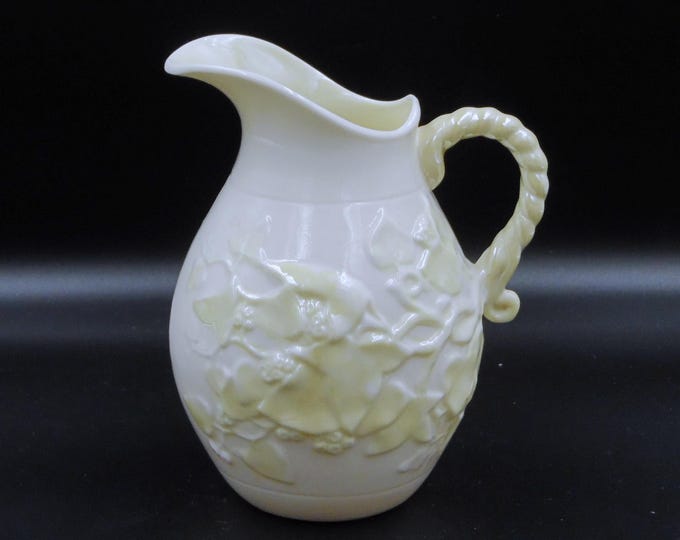 Porcelain Creamer/Jug, Belleek Pottery, Ireland, Ivy, Yellow, 1955-1965