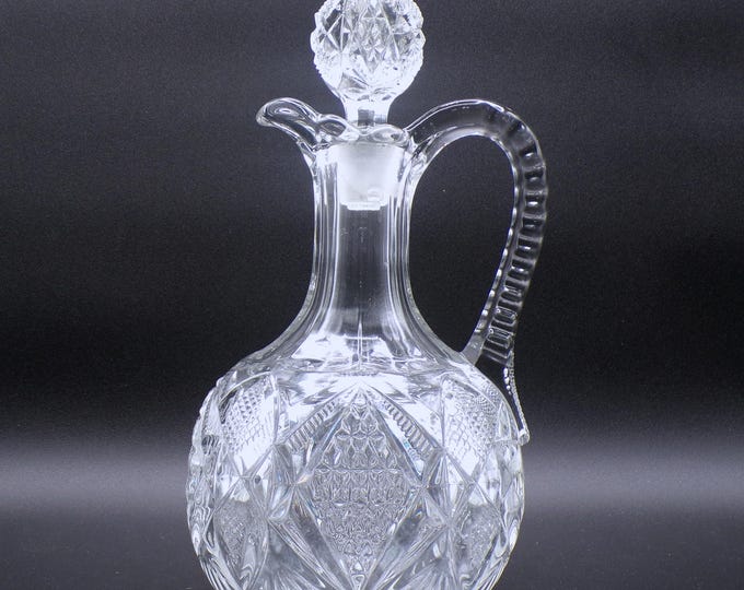 Early American Pressed Glass Decanter, United States Glass Co, US Glass #15048; Pennsylvania (OMN) AKA Balder; Kamoni; intro 1897