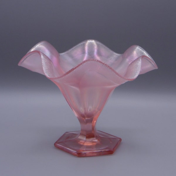 Stretch Glass Parfait, Fenton Art Glass Company, #574, Velva Rose, 1920s