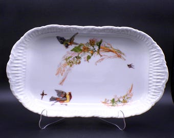 Porcelain Platter, Haviland and Company, Meadow Visitors, Blank 211, 1879 - 1891