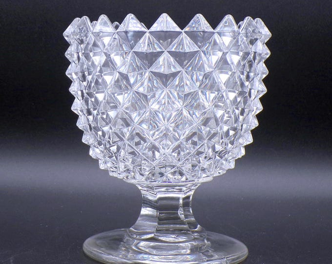 Flint Glass Sugar Bowl, Multiple Makers, Sawtooth (aka) c 1850s/60s