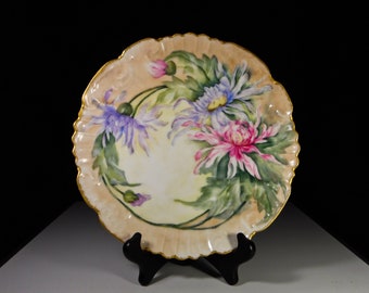 Porcelain Plate, Limoges France Hand Painted Artist Signed c 1900 - 1920