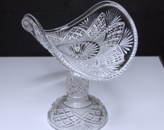 Early American Pressed Glass Cake Stand: Tarentum Virginia, 1895