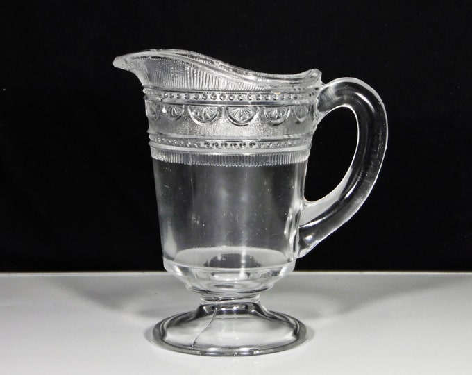 Early American Pressed Glass Creamer (Table); Bryce, Higbee And Company, Ida (OMN) AKA Sheraton, 1885