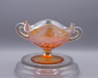 Carnival glass Bon Bon, Dugan Glass Company, Question Marks, Marigold, 1928 - 1931