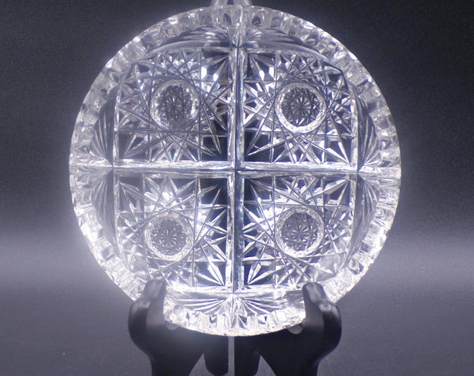 American Brilliant Period Cut Glass Nappy, unknown maker or pattern 1900 - 1910