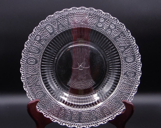 Early American Pressed Glass Bread Plate Campbell Jones and Company Pearl (OMN) a/k/a Dewdrop With Star intro 1877
