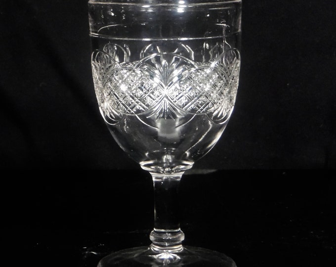 Early American Pressed Glass Water Goblet, Bryce, Higbee And Company; Chain (AKA) 1870s/80s