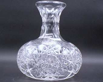 American Brilliant Period Cut Glass Carafe/Water Bottle, unknown maker or pattern, ca 1910-1915