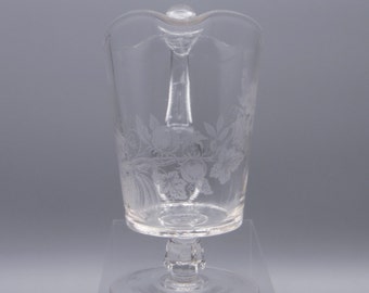 EAPG Table Creamer: Gillinder Garden Fruits Etch, c 1880s