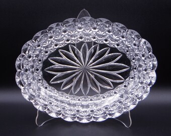 American Brilliant Period Cut Glass Celery Dish, Hob and Star (Russian Cleveland) possibly New England Glass Works