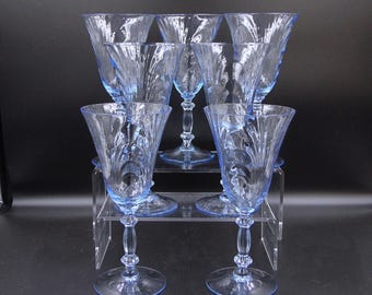 Elegant Era Glass Water Goblet, Cambridge Glass Co, Caprice, Moonlight, 1936-1953