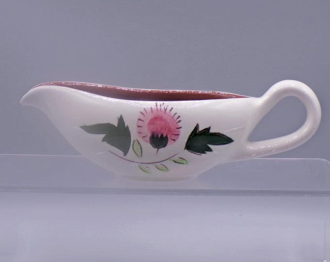 Vintage Pottery Sauce Boat, Stangl Pottery, Trenton NJ, Thistle, 1951 - 1978