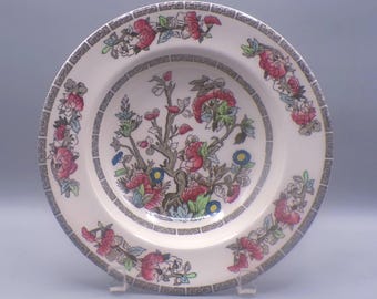 Vintage Pottery Rim Soup Bowl, Large, Johnson Brothers, England, Indian Tree, ca 1970s