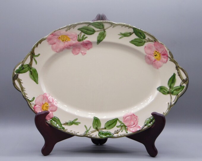 Vintage Pottery Small Platter, Franciscan Ware, Desert Rose, 1960s