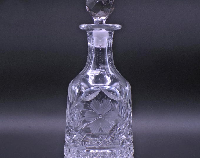 American Brilliant Period Cut Glass Decanter, by an Unidentified Cutting House (Possibly Rhoden Bros, Ltd) ca 1915 - 1920