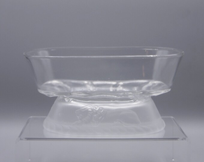 Early American Pressed Glass Compote, Gillinder And Sons, Inc, Lion (OMN) a/k/a Frosted Lion, c 1877