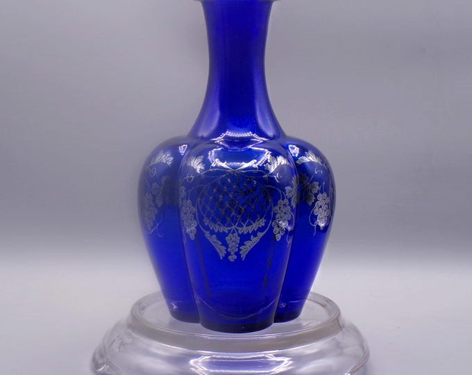 Elegant Era Glass Decanter, Paden City Glass Company, Line #211; Spire with Sterling Silver Overlay, 1930s