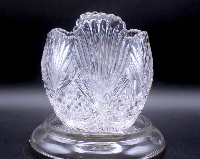 Early American Pressed Glass Ice Tub, McKee And Brothers, Champion (OMN) AKA Fan With Crossbars, 1896