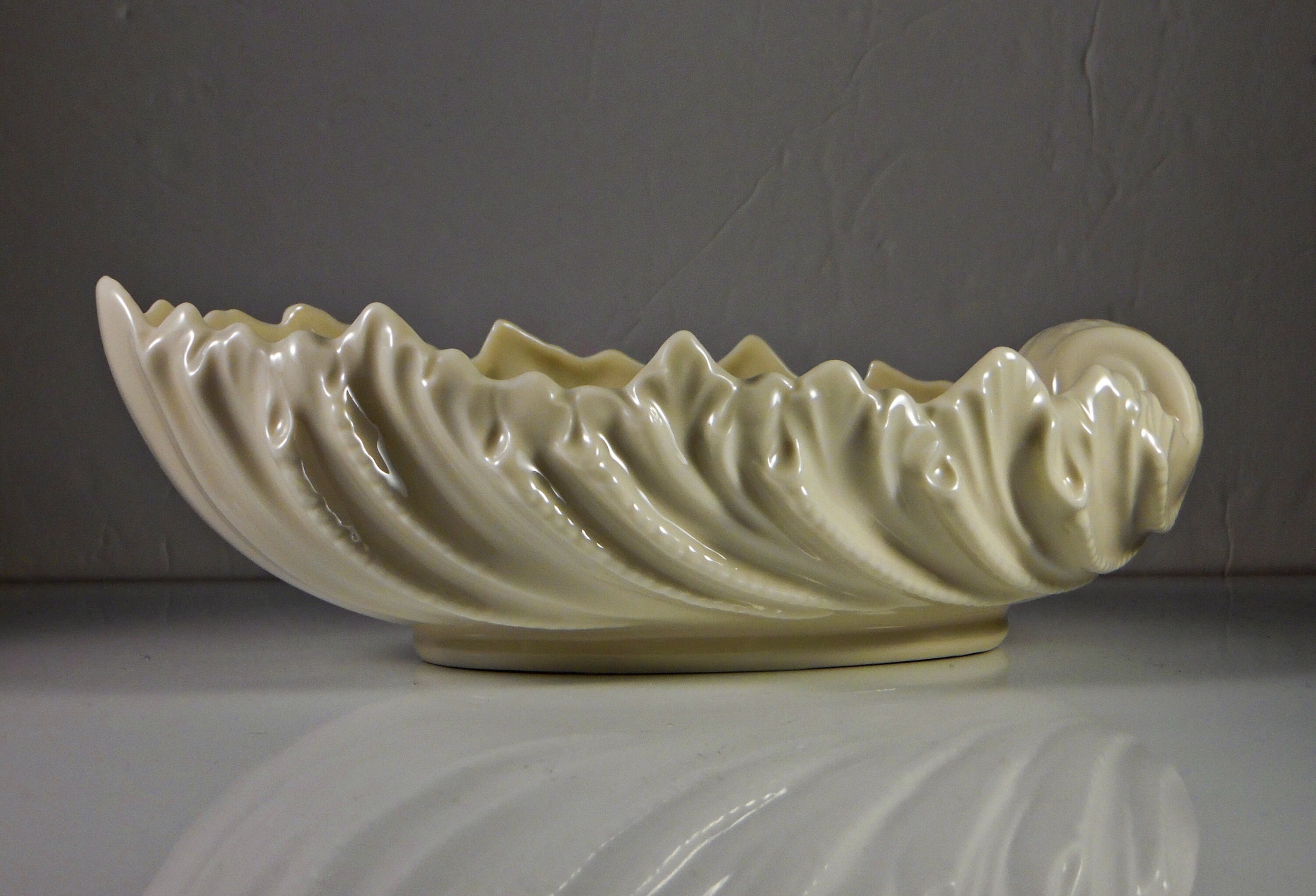 Vintage Porcelain Decorative Bowl Lenox China Shell Bowl Collection, White 1960's