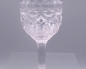Draped Red Block Wine Glass: Early American Pressed Glass by Thompson