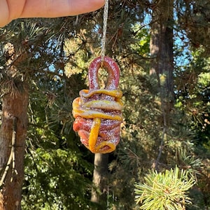 Super glitter aardetinten handgemaakt kleiornament