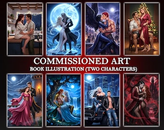 Custom Book Illustration – Two Characters (Couple) – Romantic/Fantasy Style, Commercial Use