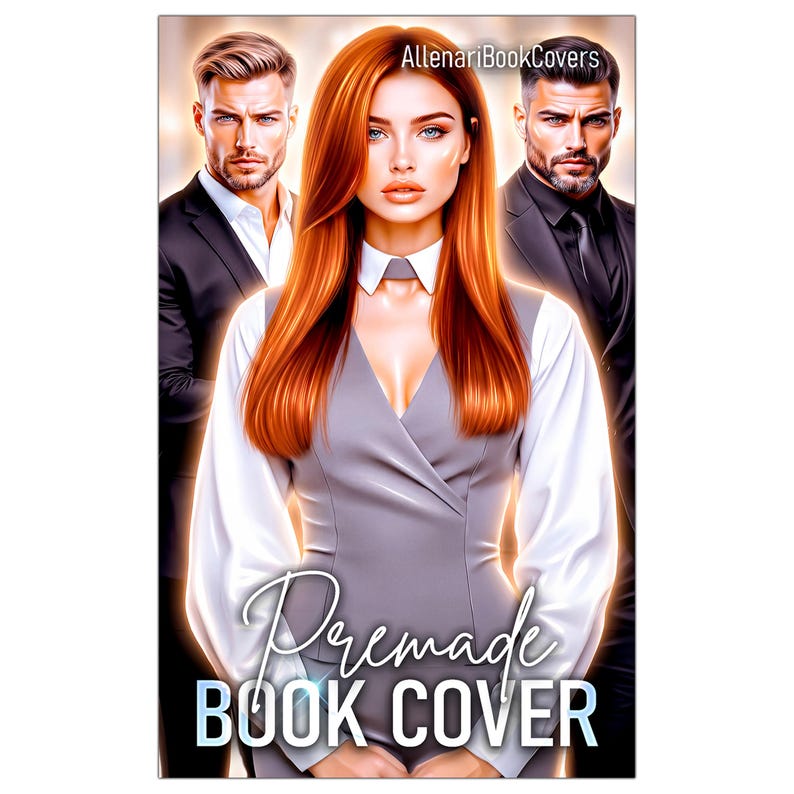 Premade Character Art, Romance Book Cover Two Males, Contemporary Office Dark Fantasy Novel