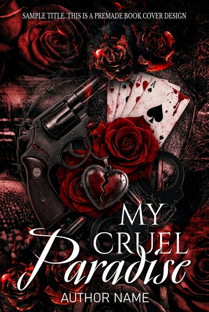 Dark Romance Premade Book Cover Design for Mafia Thriller or