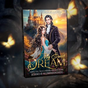Okładka książki romantycznej fantasy, gotowy projekt e-booka i książki w miękkiej oprawie, sztuka Dark Magical Couple, edytowalna i niepowtarzalna, pobieranie cyfrowe