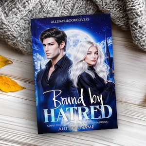 Urban fantasy book cover design, premade romantasy, young adult, dark romance, thriller, mystery cover, modern couple art, eBook paperback