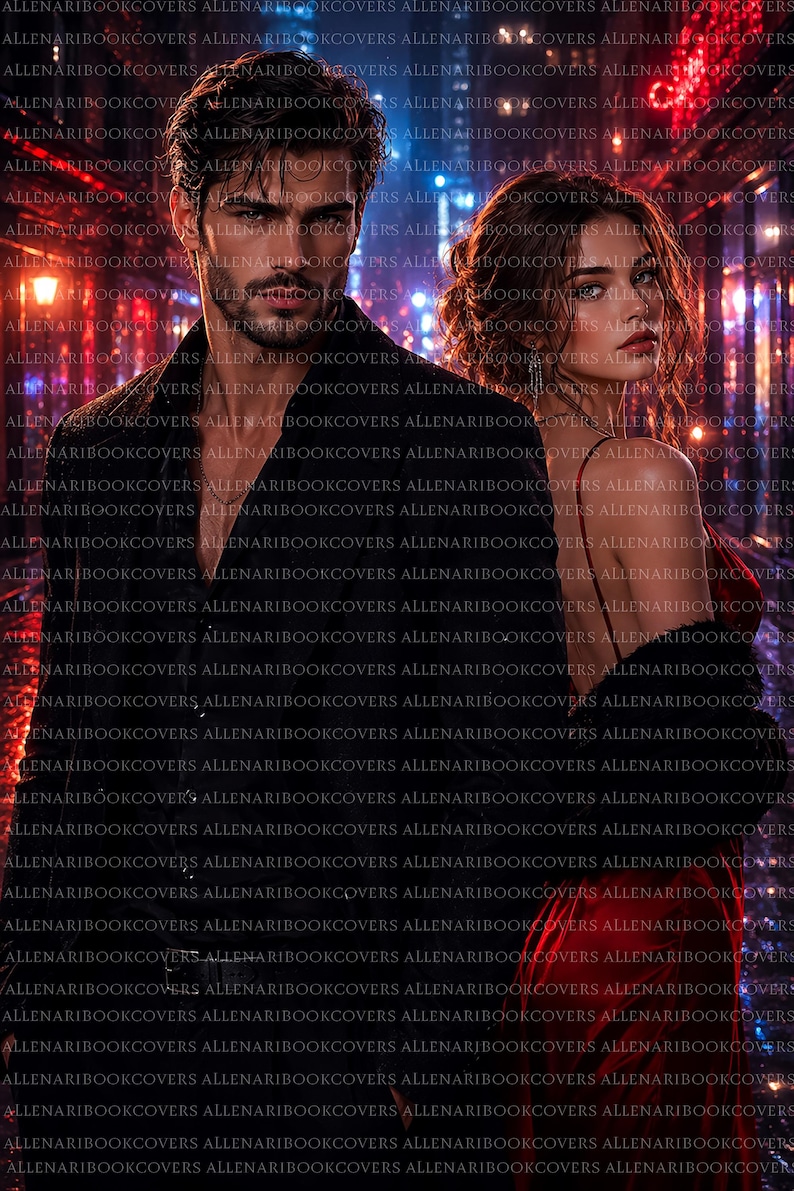 Dark Romance Ebook Cover, Mafia Boss Art, Passionate Couple, Forbidden Love Story Design